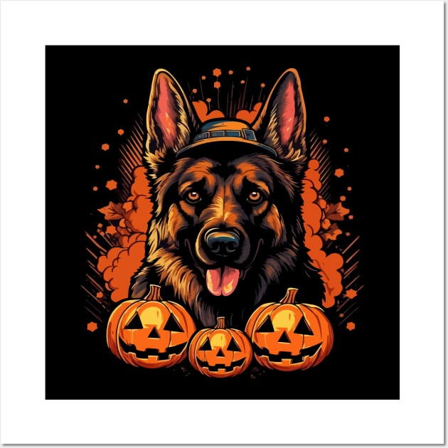 German Shepherd Halloween Wall Art by JH Mart